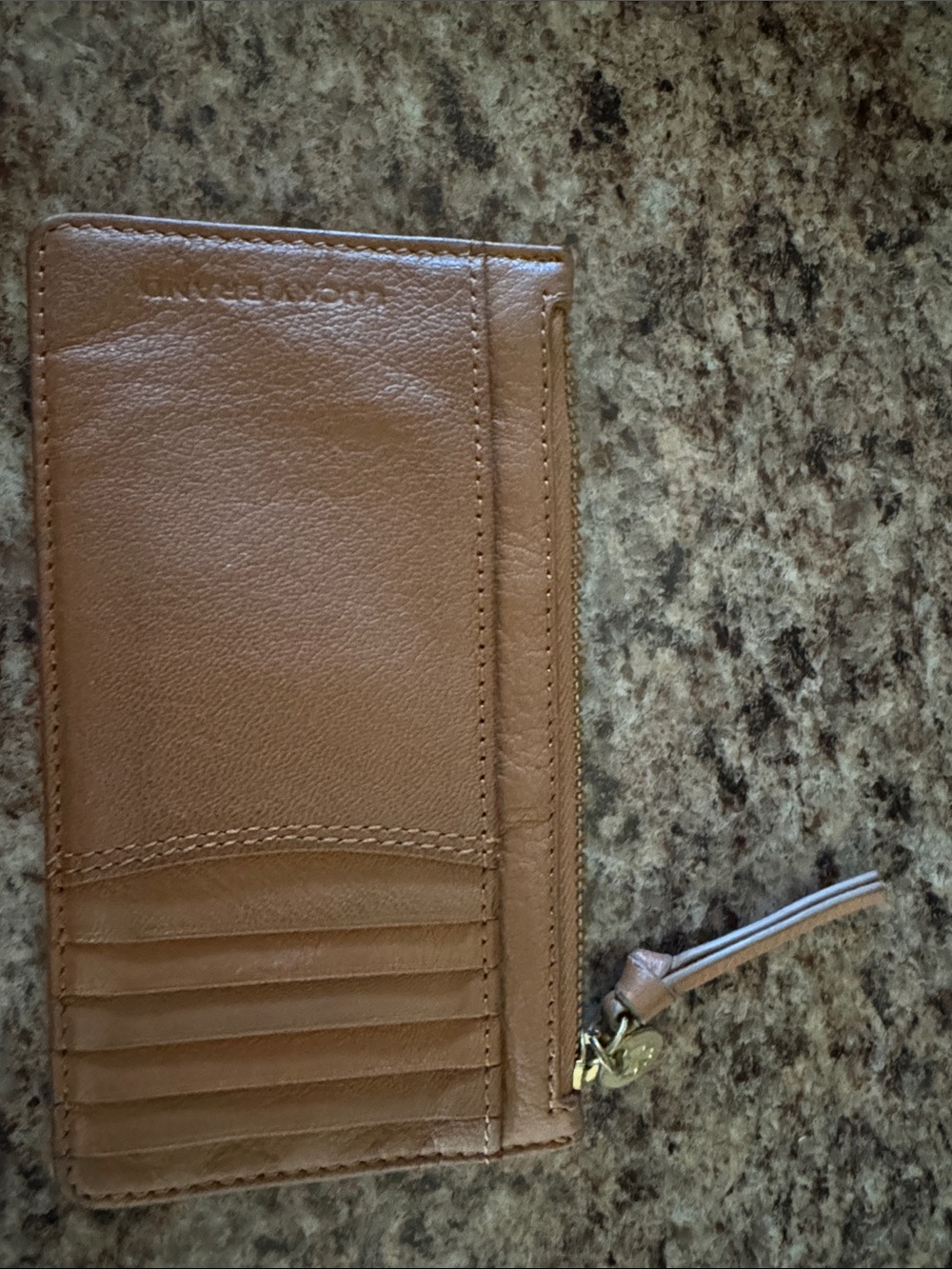 Leather Zip Wallet - Brown
